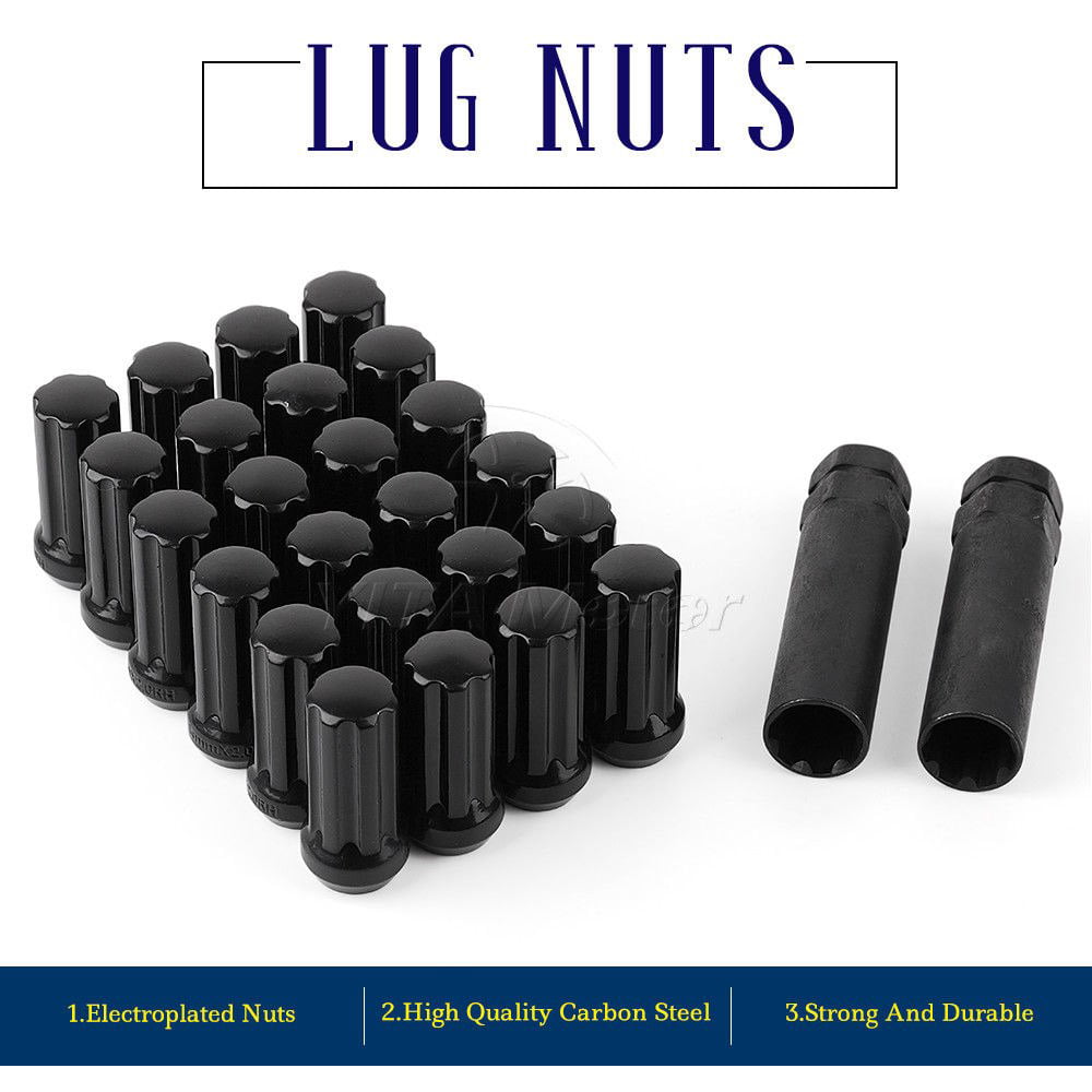 1 Lug Nut Long Bulge Acorn 14x2.0 XL Tall Black