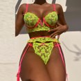 thumbnail image 4 of Conjunto de lencería de malla exquisita para mujer, sujetador, liga y bragas, picardías, ropa de dormir recortada Fridja nalpqowj40748, 4 of 7
