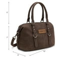 thumbnail image 6 of Wrangler Suede Doctor Bag Top Handle Purse Satchel Handbags Suede Crossbody Barrel Handbags for Women, Coffee, 6 of 7
