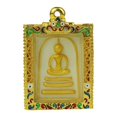 thumbnail image 2 of Colgante amuleto Phra Somdej Buda Tailandés Hugo Oro pintado 5,5 cm x 3,8 cm x 1,8 cm, 2 of 8