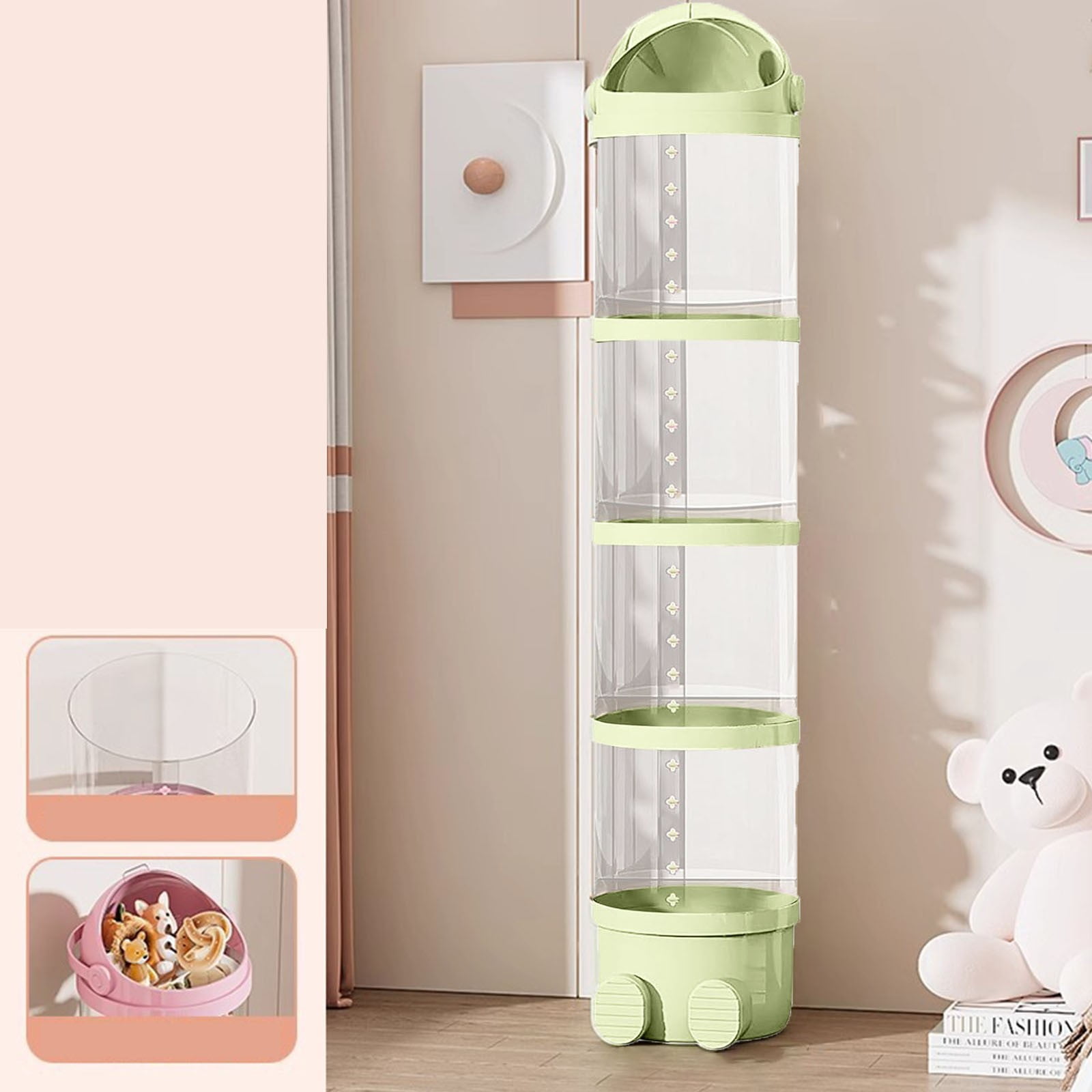 Vikakiooze Vertical Toy Storage Tube Stuffed Animals Storage Tube Plushies Storage Stuffed Animals Organizer Tube Pet Transparent Bucket For Kids Toy OrganizerLarge Toy