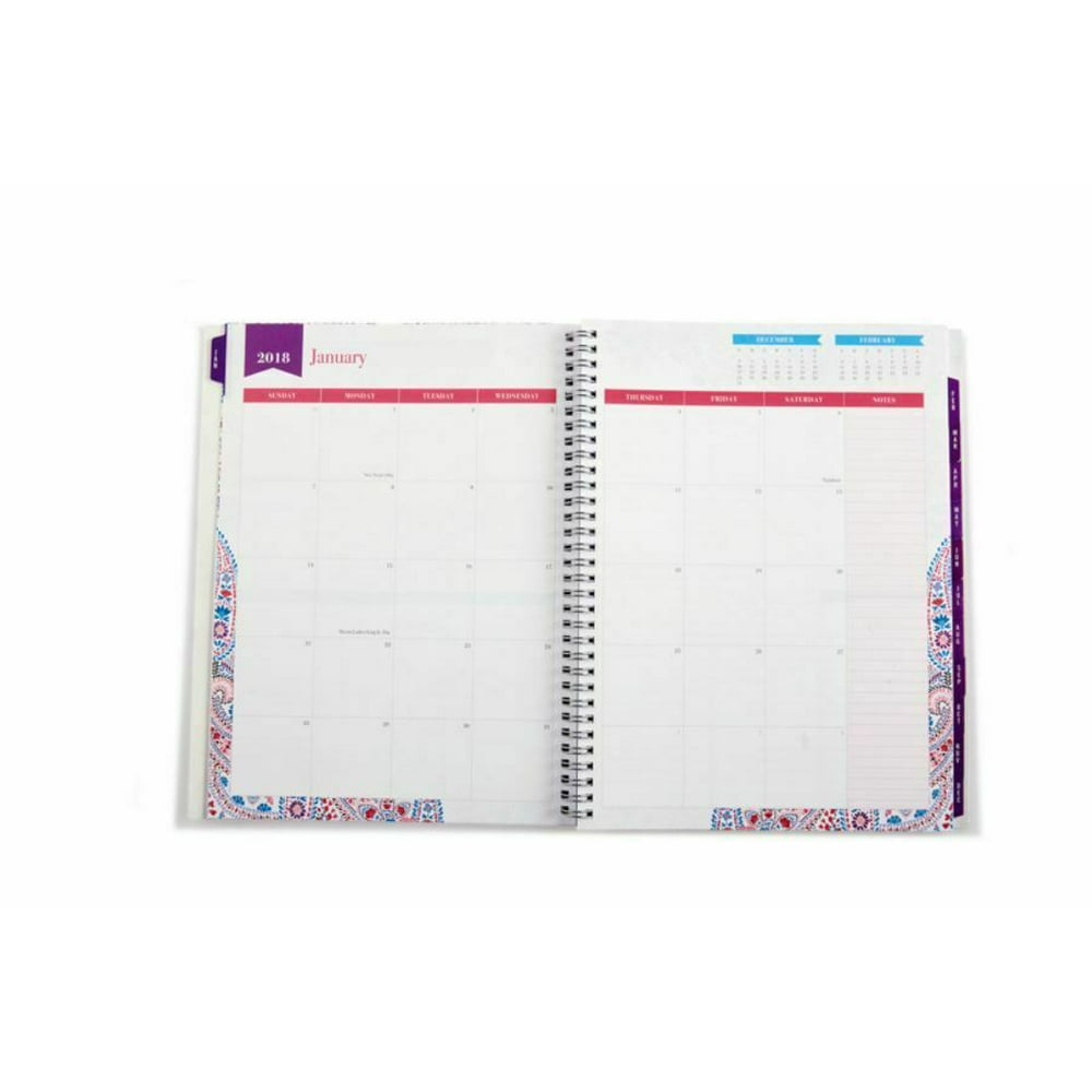 Office Depot Brand Boho Floral Weekly/Monthly Planner, 8" x 11