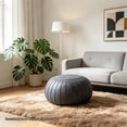 thumbnail image 2 of Thgonwid Unstuffed Pouf Ottoman Cover Indoor Foot Rest, Deep Gray 21.6" x 13", 2 of 8
