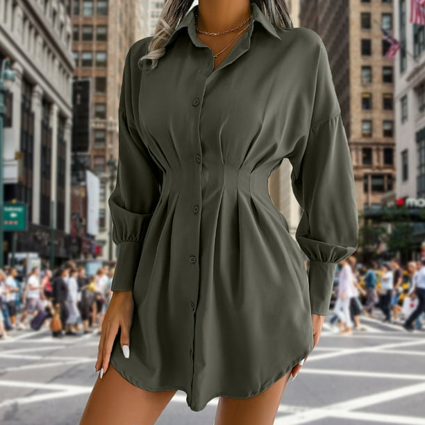 Vestido camisa verde hotsell