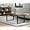 Walnut Oak, variant on Modern Black Coffee Table, Minimalist Industrial Wooden Center Table, Simple Farmhouse Rectangle Living Room Table, Wood and Metal Cocktail Coffee Table for Home Bedroom Office, Black Oak, 47 Inch