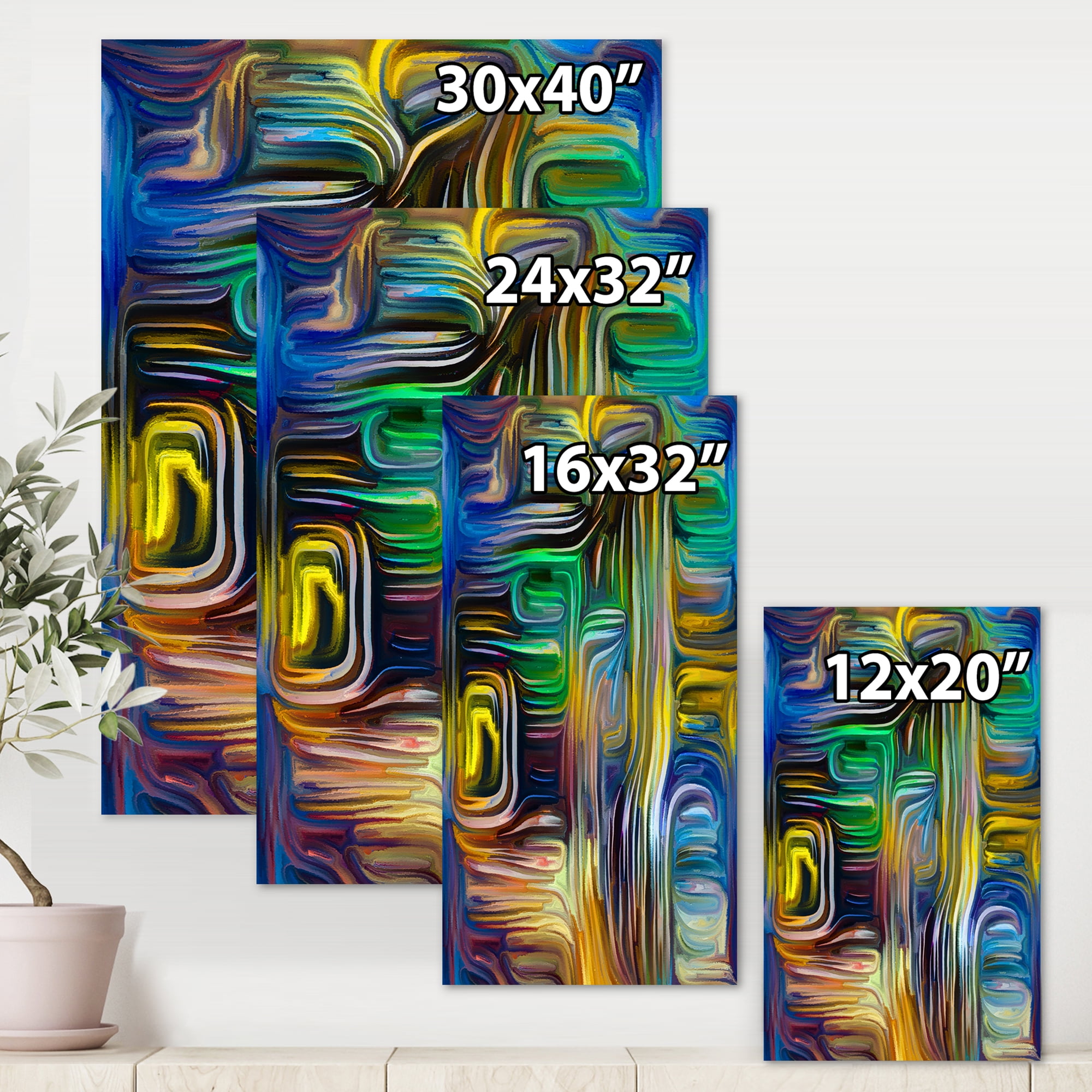 Designart ' Colour Spiral Fusion VI ' Modern Canvas Wall Art Print