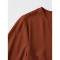 thumbnail image 4 of Women V Neck Long Sleeve Midi Dress Ruffle Hem Loose Fit Woven Dress for Resort Vacation Casual Daily, 4 of 5