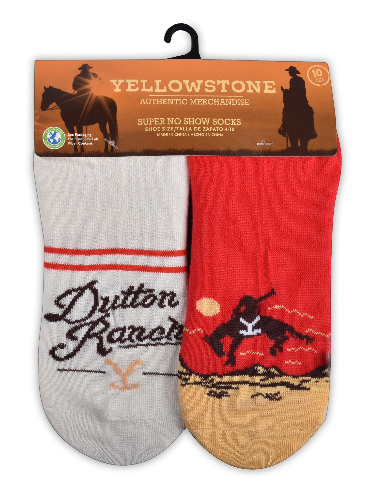 Yellowstone Womens Graphic Super No Show Socks, 10-Pack, Sizes 4-10 - image 2 of 5