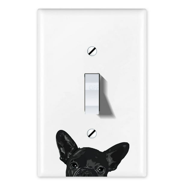 Wirester 1 Gang Toggle Light Switch Wall Plate Switch Plate Cover Animal French Bulldog Puppy Dog Black Walmart Com Walmart Com