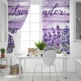 thumbnail image 5 of Fsddascl Lavender Farmhouse Blackout Curtains for Bedroom/Living Room, Thermal Insulated Kitchen Curtains, Purple Wooden Grain Grommet Darkening Window Treatment Drapes 27.5"x39"x2, 5 of 6