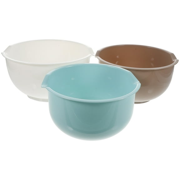 ELAYARD 3Pcs Versatile Plastic Bowls Round Shape for Salad Fruit and Dessert