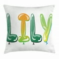 thumbnail image 1 of Lily Throw Pillow Cushion Cover, Colorful Popular Common English Girl Name Design with Balloons Party Festive Occasion, Decorative Square Accent Pillow Case, 20 X 20 Inches, Multicolor, by Ambesonne, 1 of 2