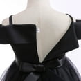 thumbnail image 4 of Wxirdiow Dress for Girls Cold Shoulder Dress A-line Asymmetrical Chiffon Junior Floral Bridesmaid Birthday Party Dress Black Size,11-12 Years, 4 of 4