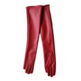 thumbnail image 1 of Women Long Leather Gloves Full Fingers Winter Elbow Opera Gloves, 1 of 2