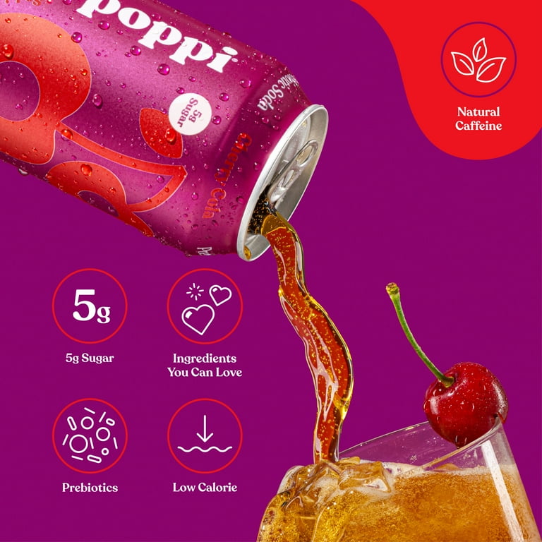 Poppi Cherry Cola Prebiotic Soda, 12 oz, 12 Cans photo 4