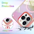 thumbnail image 5 of Case Designed for iPhone 14 Pro Max Compatible with Magsafe Fluorescent Iridescent Transparent Phone Case for Women Men Soft TPU Bumper Hard Back Shockproof Protective Cover-Clear/Pink, 5 of 12