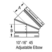 M & G Duravent 3GVL45 3 Inch 45 Deg. B-vent Adjustable Elbow