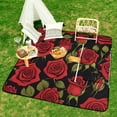 thumbnail image 6 of Red Rose Waterproof Picnic Blanket with Foldable Zipper, Suitable for Outdoor Use, Suitable for Travel, Camping, Beaches, Parks, Grasslands, Picnic Blanket Accessories, 6 of 7