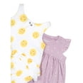 thumbnail image 2 of Little Star Organic Baby Girl 2 Pk Sleeveless Bubble Rompers, Size Newborn - 24 Months, 2 of 4
