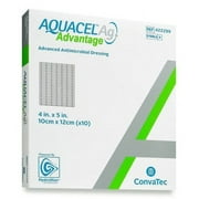 Aquacel Ag Advantage Silver Hydrofiber Dressing 4 X 5 Inch Rectangle Sterile, Box of 10 - 422299