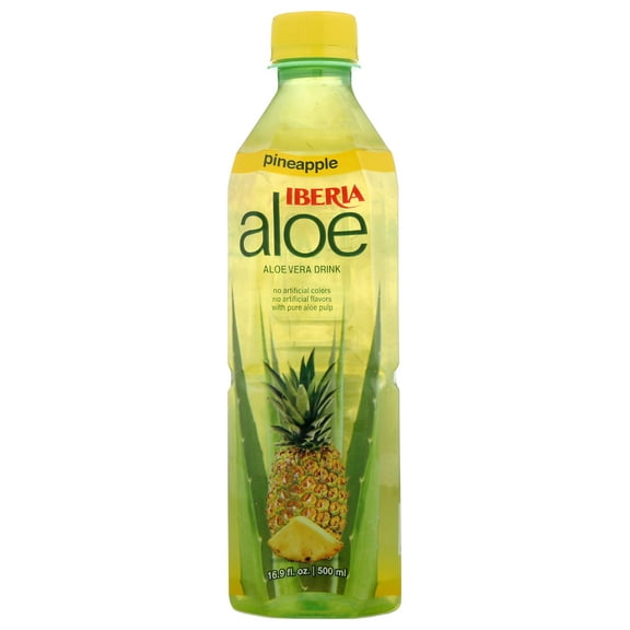Pack of 24, Iberia Pineapple Aloe Vera Drink, 16.9 oz