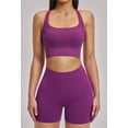thumbnail image 4 of Top-kevin Women 2 Piece Workout Sets High Waisted Tummy Control Biker Shorts Halter Padded Tank Tops, 4 of 7