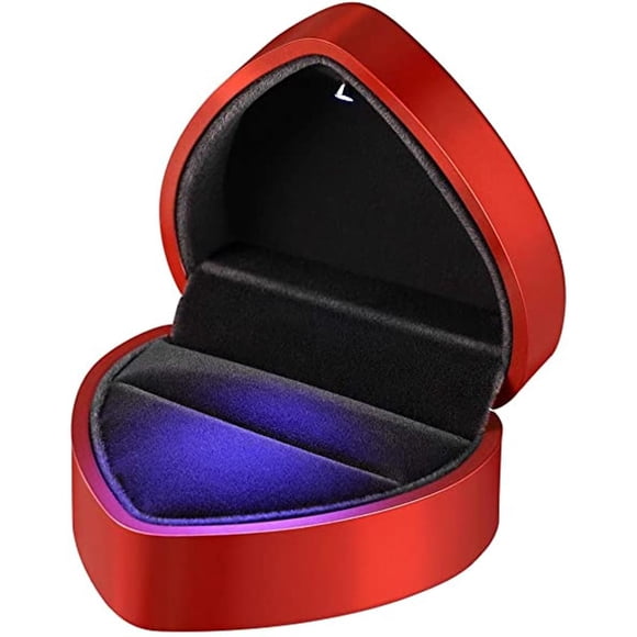 Led Ring Box Heart Shape Velvet Ring Box Wedding Ring Box Jewelry Boxes Gift Box For Wedding Engagement Ring