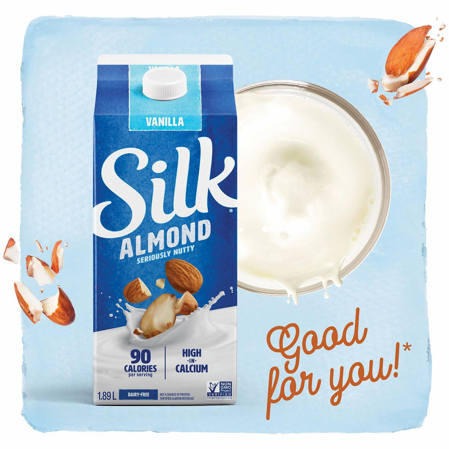 Silk Almond Milk Alternative, Vanilla, Dairy Free, 1.89 L