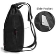 thumbnail image 3 of Mochila impermeable con cordón para gimnasio para hombres y mujeres, mochila deportiva para gimnasio, mini mochila de viaje, negra, 3 of 5