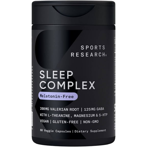 Sports Research® Sleep Complex w/ Valerian Root GABA & Magnesium - Natural Sleep Aid Relaxation