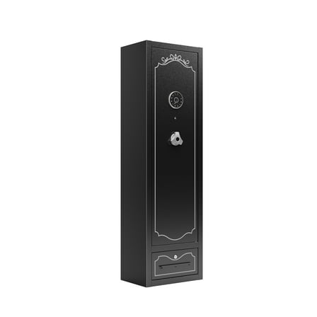 Yoneston 8 Gun Safe for Rifle with Digital Lock, Quick Access Rifle Shotgun Safe, Gun Cabinet with Adjustable Rifle Rack and Drawer, Black