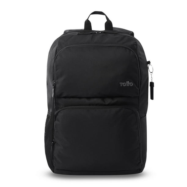 TOTTO Mochila Grande Porta Laptop 14 con Bolsillo para Botella | Escuela - Oficina - Viaje | 21 L CL negro G