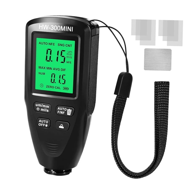Medidor de espesor de revestimiento con autocalibración, medidor de capa de pintura, medidor de profundidad de pintura para automoción, carrocerías de , negro Sunnimix medida de espesor