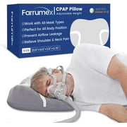 Adjustable Height Memory Foam CPAP Pillow with Ice Silk Pillowcase, Mask & Tube Accommodation, 5X Support Zones, Pain-Free Sleep for CPAP Users, Grey