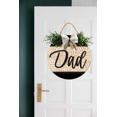thumbnail image 5 of Eveokoki Dad Wooden Front Door Sign Rustic Round Wreath Wall Hanger Porch Decor Spring and Summer Farmhouse Decoration Housewarming Gift 12 Inches, 5 of 5
