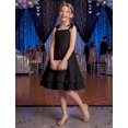 thumbnail image 7 of IBTOM CASTLE Girls Summer Dresses Sleeveless Cami Dress Spaghetti Straps Birthday Party Casual Fancy Midi 2 Layerr Sundress Beach Square Neck Kids Smocked Black, 7 of 7