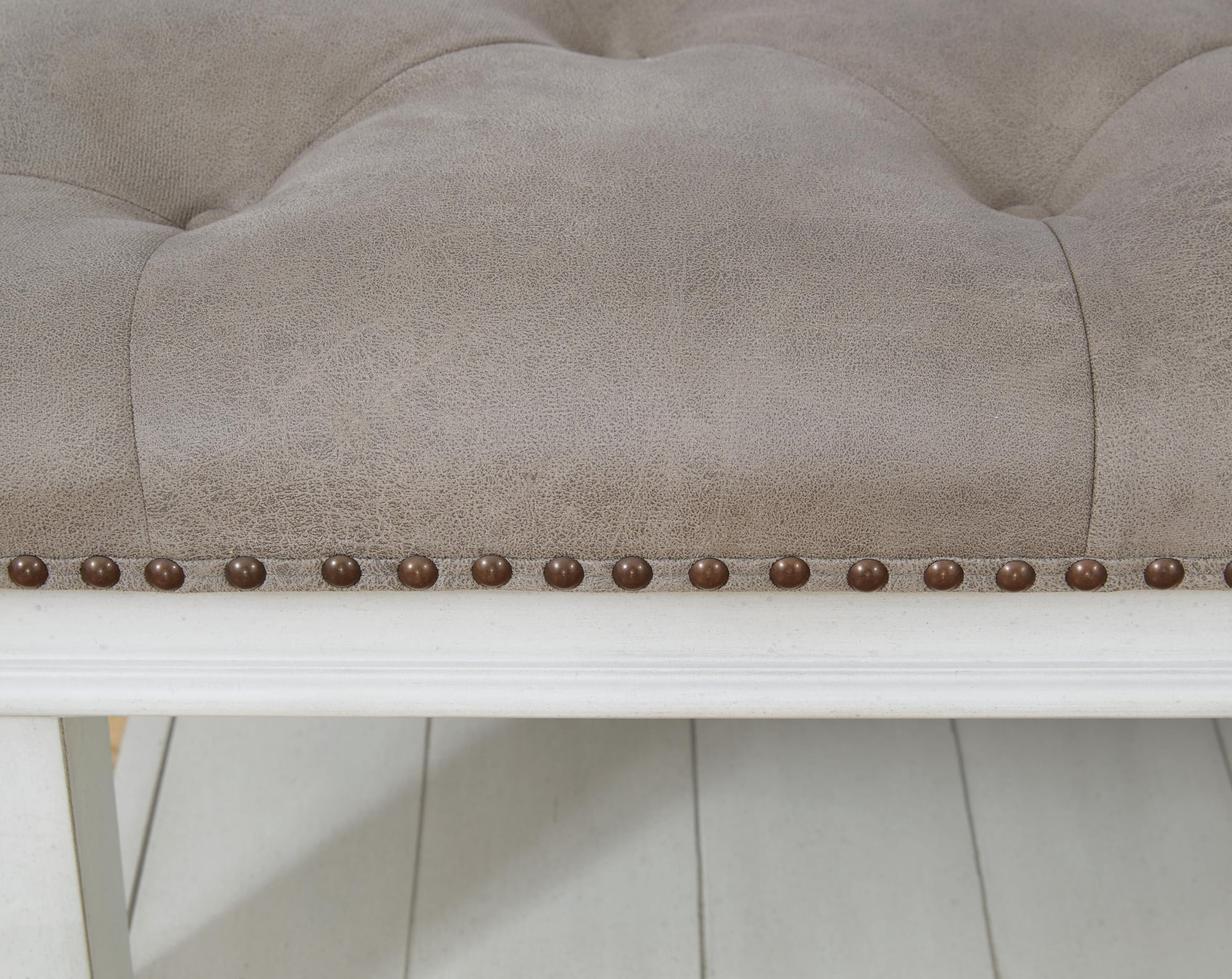 Signature Design by Ashley Contemporary Kanwyn Upholstered Ottoman Coffee Table, Whitewash