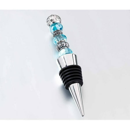 Led Wine Stopper - Lillian Rose Beaded Wine Stopper, Aqua