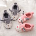 thumbnail image 4 of Closed Back Slippers Thickened Non-skid Cute 3D Elk Winter Slides Fluffy Sandals, 4 of 10