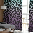 thumbnail image 4 of Teal Purple Ombre Leopard Sheer Curtains 72 Inches Long 2 Panels Set, Window Sheer Curtains for Living Room/Bedroom, Modern Abstract Art Aesthetics Light Filtering Rod Pocket Curtain 52'' x 72'' x 2, 4 of 7