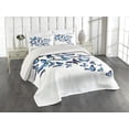 thumbnail image 2 of Ambesonne Blue Quilted Coverlet 3 Pcs, Nature Botanic Spring, Queen Size, Blue Sky Blue Black, 2 of 4