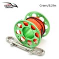 thumbnail image 3 of Mantenga el carrete de buceo carrete de carrete portátil Color sólido Poliéster Reeles Pesca de freedivismo Accesorios submarinos con gancho de doble extremo verde 15m AweSitey OD003289-18, 3 of 7