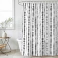 thumbnail image 4 of Black Grey Stripes Bathroom Shower Curtains with 12 Hooks Polyester Waterproof Shower Curtain for Stalls and Bathtubs Farmhouse Striped Modern Abstract Art Decorative Bathroom Curtain 72x96 Inches, 4 of 9