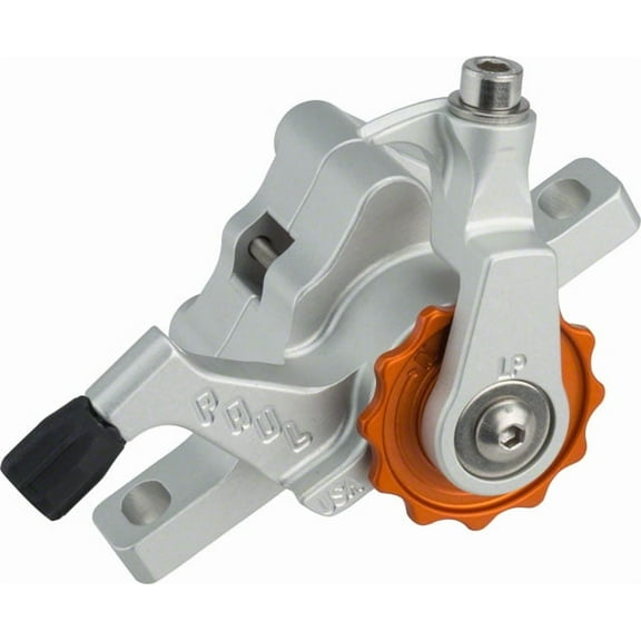 Paul Component Engineering Klamper Disc Caliper, Long Pull, Silver with Orange