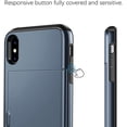 thumbnail image 4 of iPhone X Case, iPhone 10 Case,Hybrid iPhone X Wallet Case Card Holder Shell Heavy Duty Protection Shockproof Anti Scratch Soft Rubber Bumper Cover Case for iPhone X 5.8 inch Dark Blue, 4 of 14