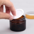thumbnail image 3 of 6pcs Travel Cream Jars with Lid Amber Glass Round Jar Refillable Cosmetic Container, 3 of 6
