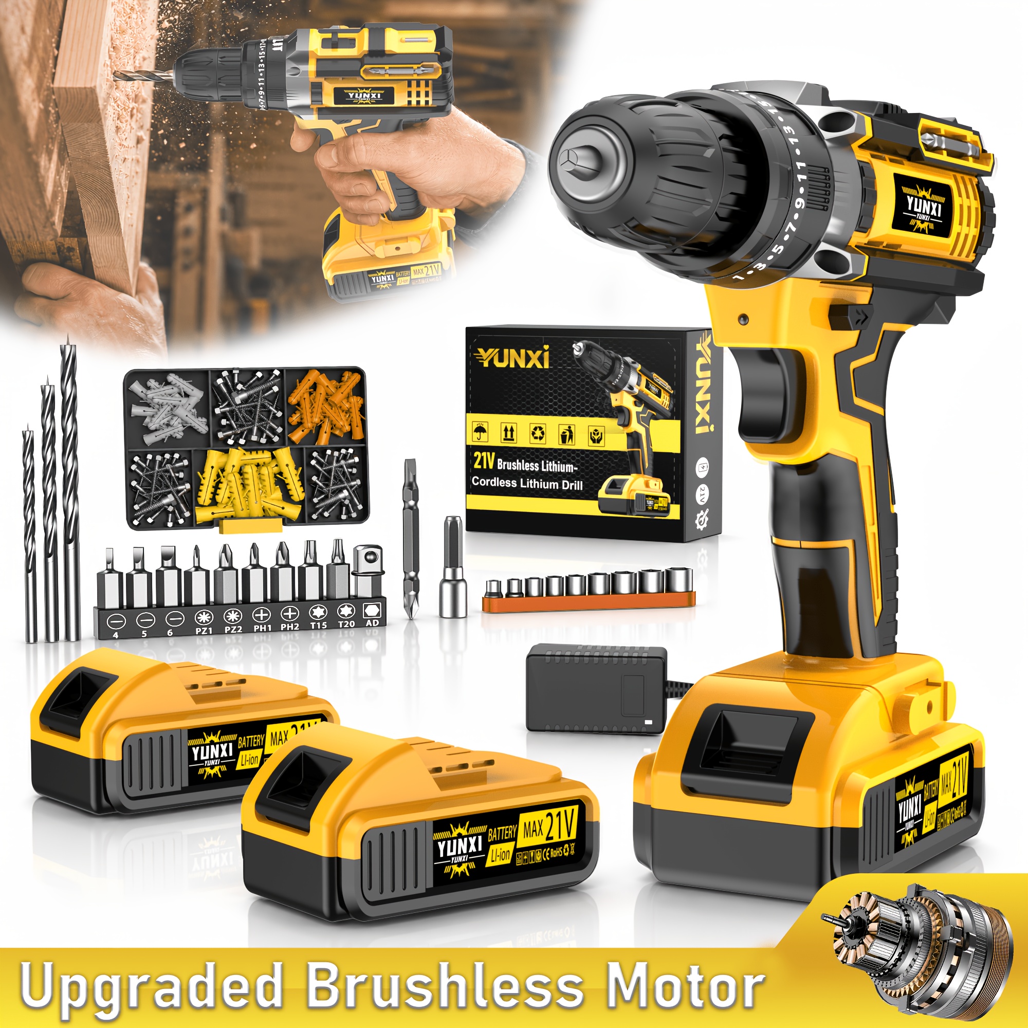 2026 New Cordless Rechargeable Drill, Portable Household Power Tool for Furniture Assembly