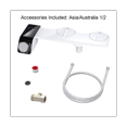 thumbnail image 2 of Bidet Attachment Ultra-Slim Toilet Double Nozzle Spiral Adjustable Water Pressure Non-Electric Ass Sprayer with Hose,B, 2 of 5