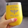 thumbnail image 3 of Bevvee Insulated Wine Tumbler 12 oz Bee Day Gifts for Wine Lovers Tumblers, 3 of 4