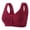 Wine-AA, variant on Women Plus Size Front Closure Sports Bra, Wire Free Wide Shoulder Strap Comfort Tank Style Daily Bralette Purple-AD 44